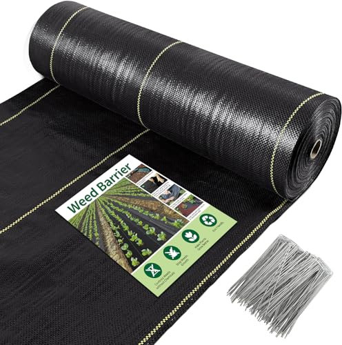 KANAGAWA Tessuto per il controllo delle erbacce da 1,8 x 30,5 m, resistente, 99,2 g, buona permeabilità per tappetino da giardinaggio a blocchi di erbacce, tessuto per vialetti, tessuto paesaggistico,