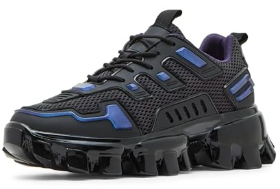 Steve Madden Sneaker Ponce Uomo, Nero Multicolore, 42 EU