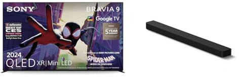 Sony BRAVIA 9 QLED, K75XR90, 75 TV + Sony BRAVIA Theatre Bar 8 – Dolby Atmos Single Soundbar