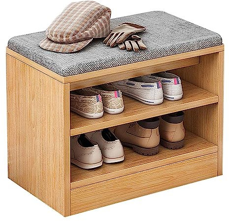 forestalk Schmale Schuhspeicherbank, Schuhschrank mit Sitz, 42 cm/60 cm Kleiner Einheiten Schuh Organizer für Eingangsraum Kleiner Raum