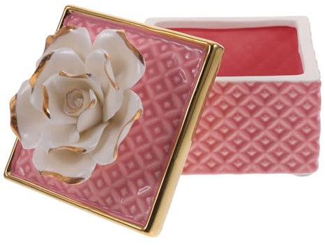 Levemolo Schmuckdose Aus Keramik Mit Deckel Handgefertigte Aufbewahrungsbox Blumenform Eleganter Schmuckcontainer Für Ringe Ketten Und Accessoires Zur Dekoration Geschenkidee Für