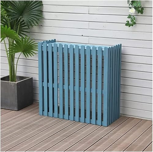 Outdoor Klimaanlage Zaunblende Schutzabdeckung Schwarz Gitter Design Kondensationseinheit Rack Rahmen Heizkörper mit Jalousien
