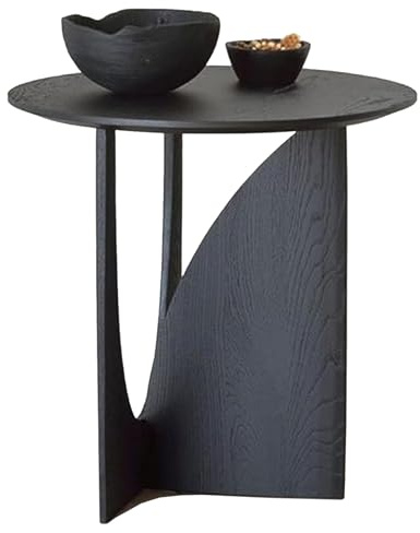 Table d'appoint en bois massif pour salon, chambre à coucher, style rustique moderne, pour canapé, boisson, goûter, thé, table de chevet - Noyer noir