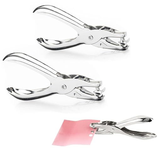 Punzonatrice a foro singolo, 2 pezzi, diametro foro 3 mm e 6 mm, pinza perforatrice in metallo, per carta, foto, biglietti di auguri, biglietti, scrapbooking, punzonatrice per carta