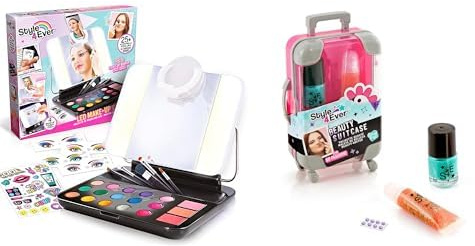 Canal Toys - Style 4 ever OFG 247 LED Vanity Case Set für Kinder, Schminkpalette und Koffer, OFG 309 Mini Beauty Trolley Make-Up Set, Kosmetikspielzeug mit Lipgloss, Nagellack und Schmuckstein