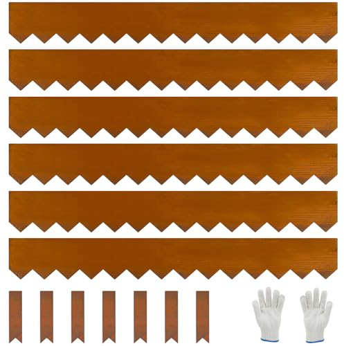 6er-Set Rasenkante aus Cortenstahl, Vorgerostete Optik, Einzelmaß: 100 x 20 cm(L x H), Beeteinfassung aus Metall, mit 7 Erdankern zum Einhämmern, für Wege und Beete (6 m Gesamtlänge) #LYLB08RT-DE