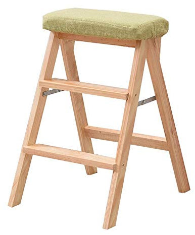 Sgabello pieghevole portatile a 3 gradini per cucina e ufficio, resistente, capacità 100 kg, colore naturale