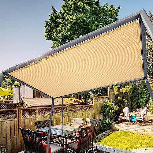 Extra Large 1.5x10m Sun Shade Sail for Outdoor Patio Rectangle Sand Yellow Shade Cover with Eyelets