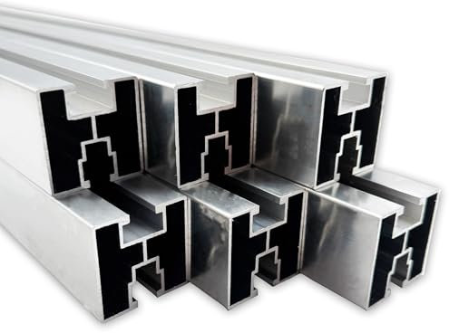 Aluprofil 40x40 Nut 8/10 | 2 Stück mit 2,4 Meter = 4,8 m | Wiederverkäufer 19% | Alu Solarprofil | Solarschiene | Photovoltaik | Montageschiene | Systemprofil | Montageprofil PV | Aluminiumprofil |