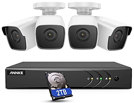ANNKE 3K Security HomeSystem with 2TB HDD, 8CH Smart DVR and 4 x 5MP Cameras with AI Human/Vehicle Detection, 98ft Night Vision, IP67 Weatherproof