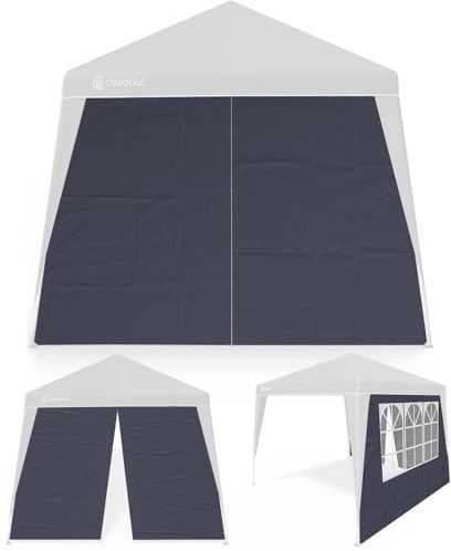 CASARIAŽ 2X Parois latérales tonnelle de Jardin 3x3m imperméable fenętre Fermeture éclair Panneau latéral Mur côté pavillon Pop-Up Anthracite