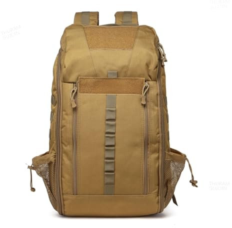 BDXMKS Wanderrucksack 40L Wasserdichter Rucksack Wandern Trekking Angeln Camping Outdoor Sport(Khaki)