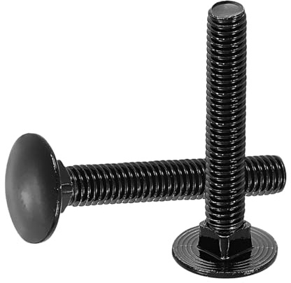 sourcing map Lot de 30 boulons de carrosserie M6 x 40 mm en acier inoxydable 18-8 (304) à tête ronde et à col carré - Vis en oxyde noir pour accessoires de fixation - Noir