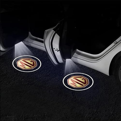 JTMLGDPA Car Welcome Light 2Pcs Door Projector Lights For MG ZS 2017-2025,LED HD Logo Induction Decorative Lamp Puddle Shadow Lamp