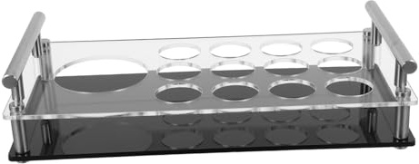 ROMISBABA Support Acrylique pour Verres à Shot Plateau de Service avec Distributeur Intégré Organiseur de Verres à Liqueur pour Bars Restaurants et Élégant et Stable