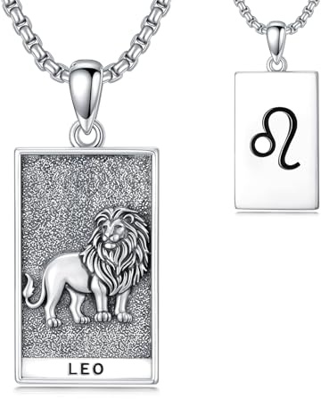 HARMONY BOLA Löwe Halskette 925 Sterlingsilber Löwe Anhänger Sternbild Schmuck für Männer Frauen Geburtstagsgeschenke