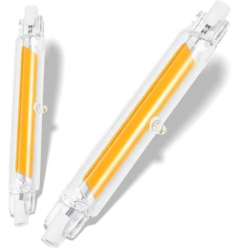 R7s-Led 118mm Dimmbar 20W Bulb Warmweiß 3000K 2000LM, J118 COB Double Ended Linear Lampen Ersatz für 200W Halogen, Kein Flackern, 360° Beam Angle für Stehlampe Deckenfluter Wandleuchte, 2 Stück