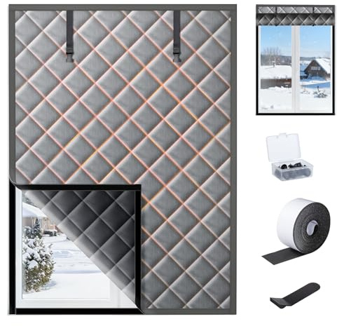 URBZUE Aislante Termico Ventanas 100x160CM, Película Aislante para Ventanas, Sin Taladro, Ahorro Energía & Privacidad, Baño, Dormitorio, Pisos Antiguos y Todo Tipo de Ventanas