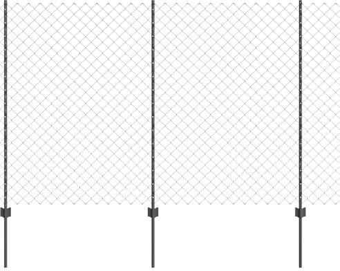 Zaun mit Pfosten Grau, 1.6 x 25 m Stahl, wetterfest für Garten & Terrasse, robuste Outdoor-Sichtschutzwand, langlebiges Gitterzaun-Set
