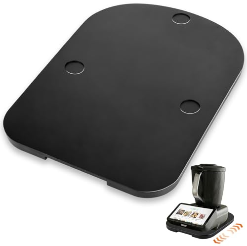 FIVAVA Tabla deslizante para Thermomix TM7, tabla para Thermomix con ruedas, tabla de bambú fácil deslizante, accesorios para tabla deslizante, pies de goma antideslizantes amortiguadores, color negro