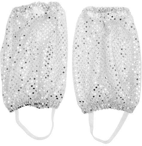 Alipis Pailletten Beinstulpen für Frauen 1 Paar Anpassbare Glitzernde Stulpen für Rave und Kostümaccessoires in Weiß