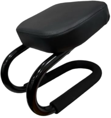 UxicRuya Meditationsbank Kniehocker Tragbarer Gebetssitz Ergonomische Sitzbank Lederbezug Stabiler Metallrahmen für Meditation Entspannung Erwachsene, Schwarz