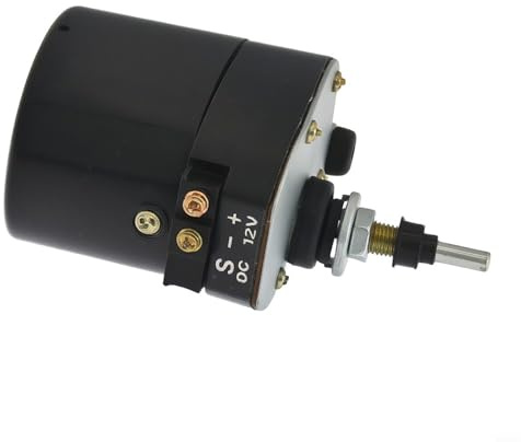 12V Scheibenwischermotor mit Wischerarm für Traktoren und Schiffe, OEM 01287358 0390506510, Robustes ABS Gehäuse, Schwarz, Industrieller Ersatzmotor für Landmaschinen(12V)