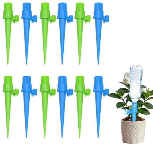 12/24 Piezas Goteo Automático Plantas Set, Riego por Goteo, Sistema de Riego por Goteo Anti-fugas, Para Plantas Interior Jardín