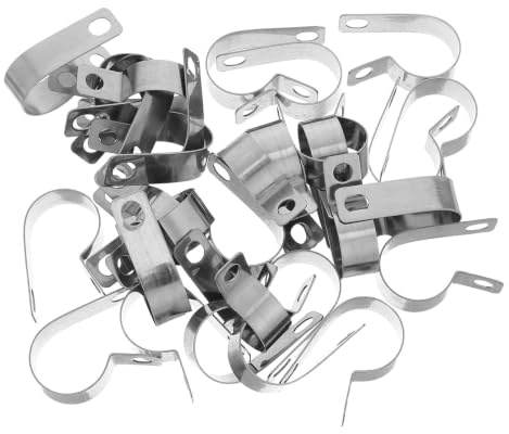 Veemoon 30 Pezzi Morsetto a Forma di Acciaio Inossidabile Argento per Cavi Elettrici, Clip di Fissaggio Foro Tondo 6mm e Fori Allungati per Installazioni Industriali e Comunicazioni
