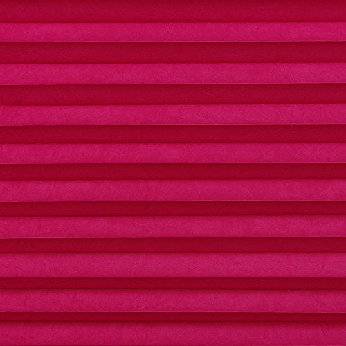 WR-Design Verspanntes Klemmfix-Plissee in Red Magnola - Breite 45 bis 100 cm - Länge 150 oder 220 cm - der attraktive Sichtschutz (090 x 150 cm)