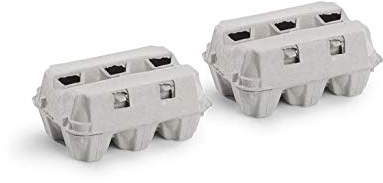 50 Contenitori bucati, Portauova Bianchi da 6 uova in Cartone. Cartoni per Uova, Riciclabili e Biodegradabili.