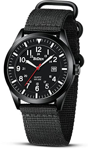 HANPOSH Orologio Uomo Orologi Militari Da polso Impermeabili Analogici Al Quarzo Da Uomo Con Datario Orologio Minimalisti Sportivi Tattici in Nylon