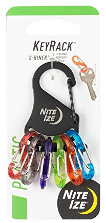 NiteIze KRK2-01-R6 Porte-clé en S, Noir avec Couleurs Assorties, Taille Unique, Moderne