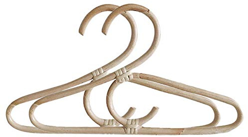 Juwaacoo 2 x Rattan-Kleiderbügel nordischen , Kinder-Kleiderbügel, Kinder-Kleiderbügel für Kinder, 2 Stück