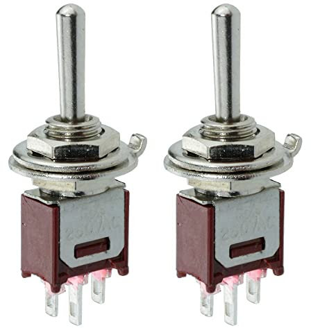 Subminiature On-Off-On Toggle Switch 1.5A (Pack of 2)