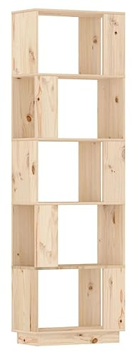 vidaXL Bücherregal Raumteiler Standregal Aktenregal Wandregal Regal Raumtrenner Aufbewahrung Büroregal 51x25x163,5cm Massivholz Kiefer