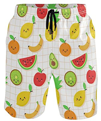 Herren Strandshorts Sommer Strand Bananen Wassermelone Herren Boardshorts Schnelltrockend Herren Sommer Badehosen Moderne Männer Badehose, Für Wassersport, Surfen, Sport, 3XL