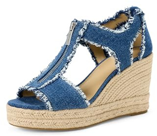 Michael Kors kvinnors Berkley Mid Espadrille kil sandal, denim, 40 EU