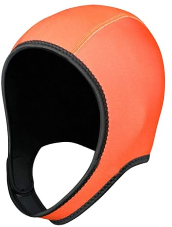 Aymzbd Scuba Diving Hood, Swimming Hat 3mm Neoprene Wetsuit Hood, Men Women Head Cover, Thermal Hood for Winter Underwater Kayaking, Orange