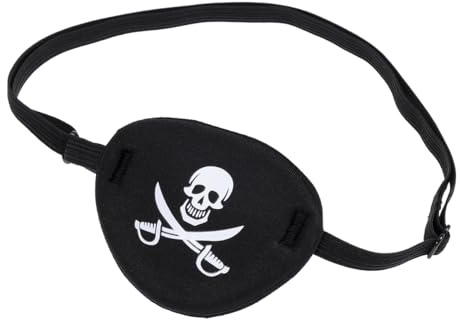 VICASKY Einzelne Augenmaske, weiche und komfortable Piraten-Augenklappen einstellbar für den Erwachsenen Pirate Eye Patch Captain Captain Eye Patch EIN Augenschädel Patch Single Eye
