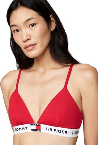 Tommy Hilfiger Damen Triangel BH Triangle mit Logobund, Rot (Primary Red), M