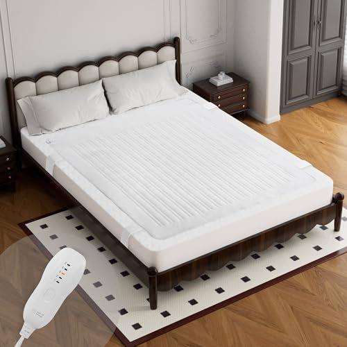 GOTCOZY Electric Blanket Double - 135cm x 120cm Single Control Heated Fitted Mattress Underblanket with 5 Heating Levels & 10 Hours Auto-Off Timer,Machine Washable,Overheat Protection
