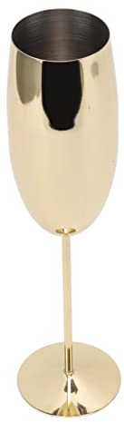 F&Y Weinkelch aus Metall, Edelstahl, elegant, hohe Härte, weit verbreitetes Metall-Weinglas für Party, Hochzeit, Bankett (Goldfarbe, 260 ml)