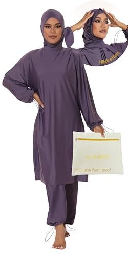 AL-WARDA Burkini – Costume da bagno per donne musulmane – Hijab – Costume da bagno islamico – 100% opaco e resistente alla forma, rivestimento antiaderente, L Große Größen Tall