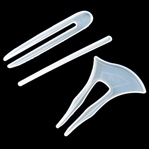 SUCHUANGUANG 3 Stück transparente Haarnadel-Formen, Haarstab-Silikonformen, Kopfschmuck, Haarnadel, Epoxidharz-Gussform, Schmuckherstellung, Bastelsilikon