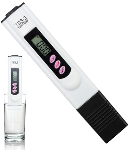 TDS Meter Digital Water Tester Quality Meter LCD Pen with 0-9990 PPM Measurement Range 2% Reading Accuracy Portable for Swimming Pools Household Tap Drinking Water Aquarium Aquaculture Hospitals