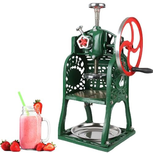 Retro Ice Crusher, Scale Ice Crusher, Hand-Crank Design, Crushing Ice Is Easy and Labor-Saving, Manual Snow Ice Shaver Machine, for Home and Commercial Use Summer Energy Saving Home