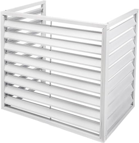 CZAOERXB Versteckter Balkon-Klimaanlagenzaun, dekorativer Sichtschutz, Sichtschutz, Außenabdeckung mit Lamellen für Klimaanlagen, wetterfester Rahmen für Split-Klimaanlagen aus Aluminiumleg