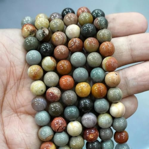 Natursteinperlen, blaues Tigerauge, runde lose Perlen, DIY-Charm-Armband, Ohrringe zur Schmuckherstellung, 15-Zoll-Strang, 4/6/8/10/12/14,0 mm, Ozeanjaspis, 14,0 mm, ca. 26 Stück