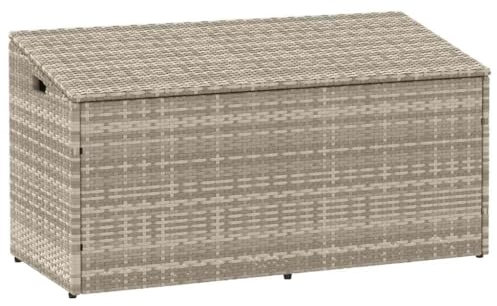 Generisch Garten-Auflagenbox Hellgrau 110x50x58 cm Poly Rattan,jiangboyue-4104073